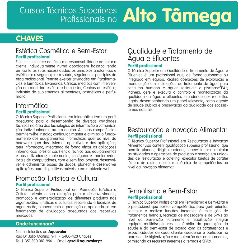 CTESP Alto Tâmega cursos