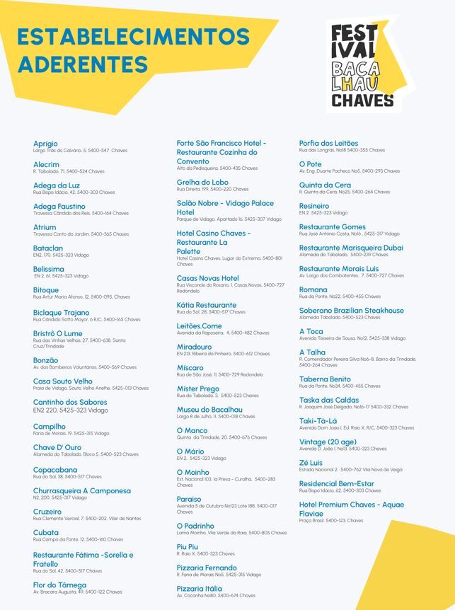 restaurantes aderentes festival gastronómico